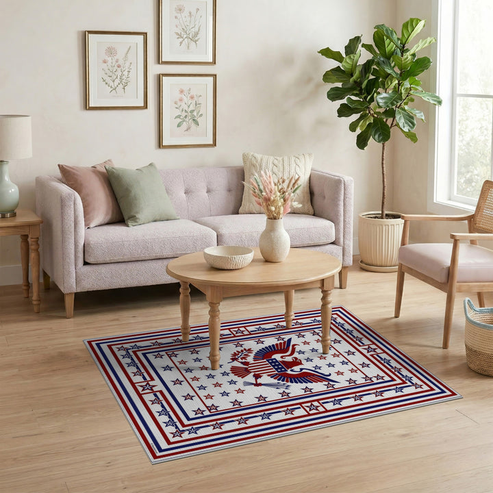 Patriotic Eagle Stars Area Rug