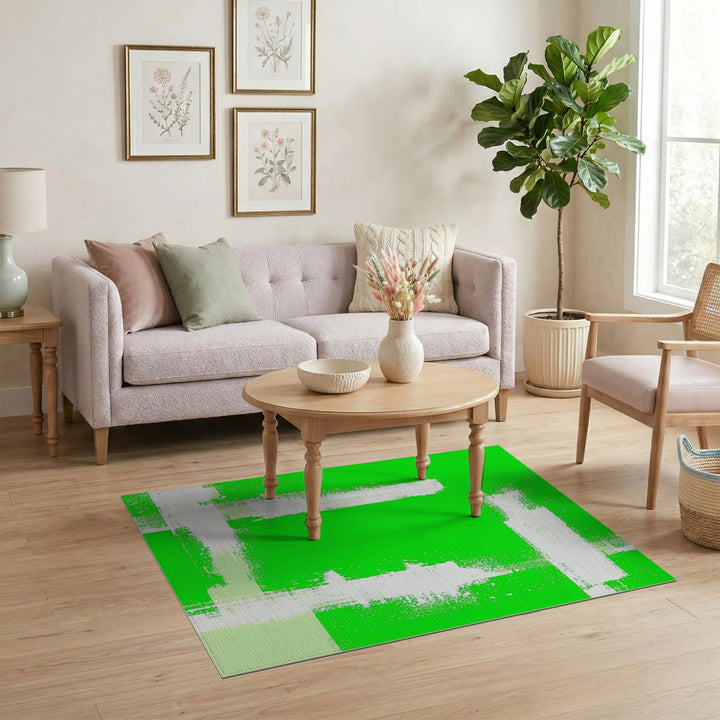 Abstract Area Green Abstract Geometric Area Rug