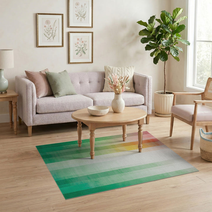 Multi-color and Patterns Vibrant Gradient Stripe Area Rug