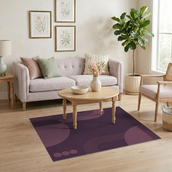 Purple Geometric Modern Area Rug