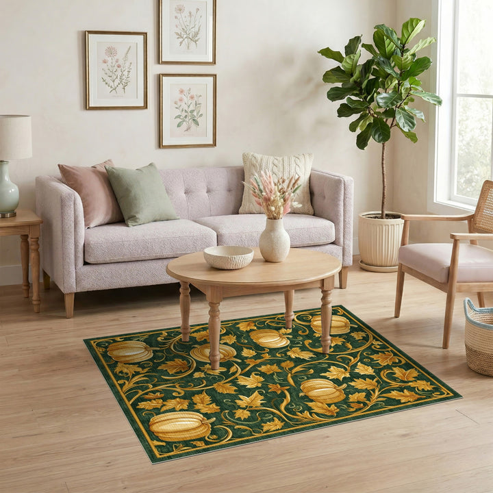 Green Pumpkin Vine Area Rug