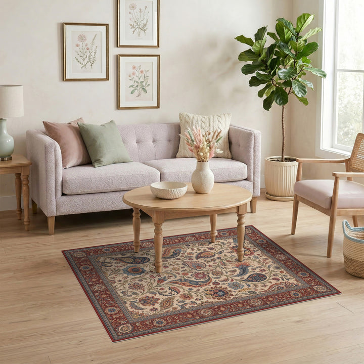 Traditional Persian Red Paisley Floral Area Rug