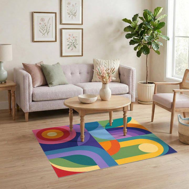 Multi-color and Patterns Geometric Modern Bold Multi-Color Geometric Area Rug