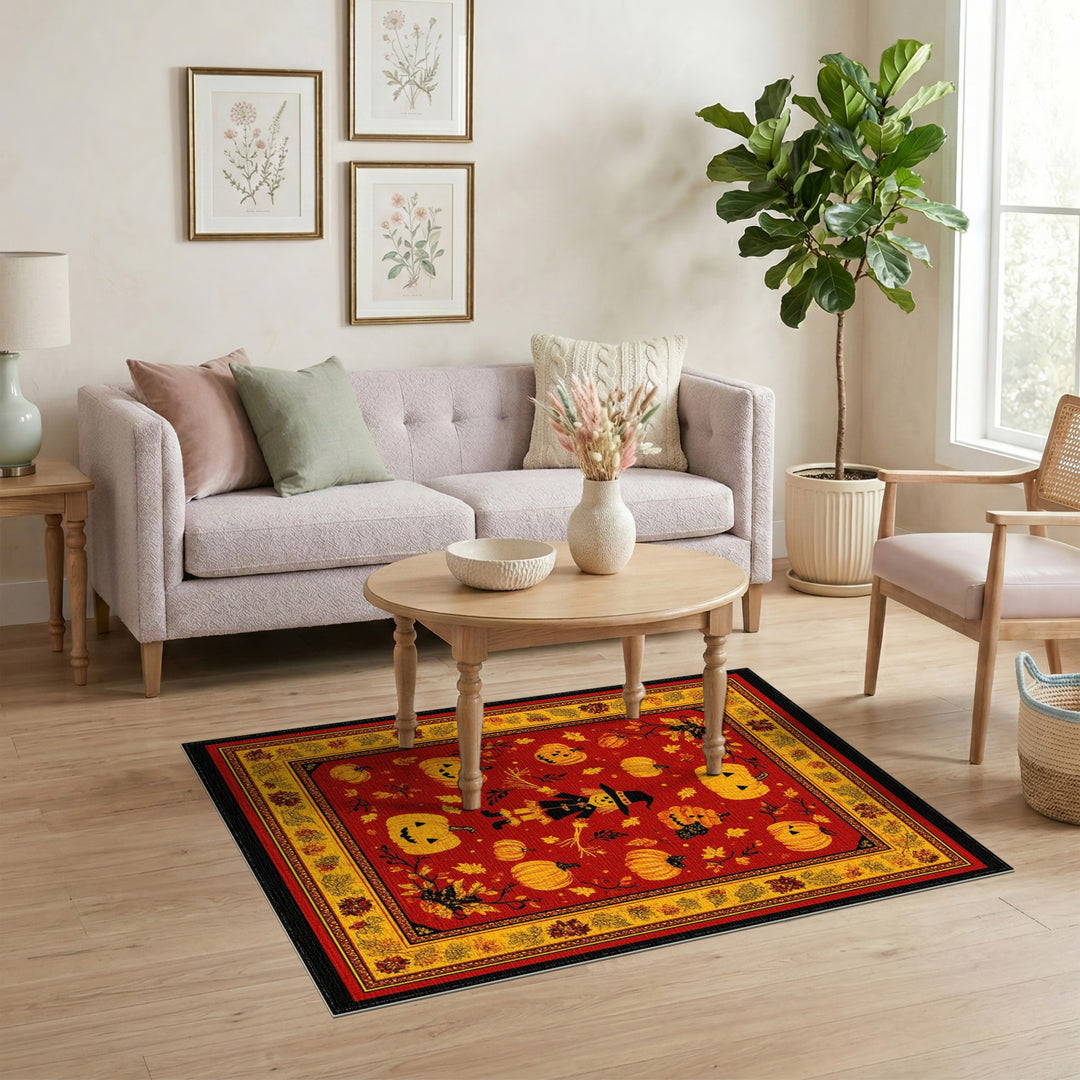 Halloween Scarecrow Pumpkin Area Rug