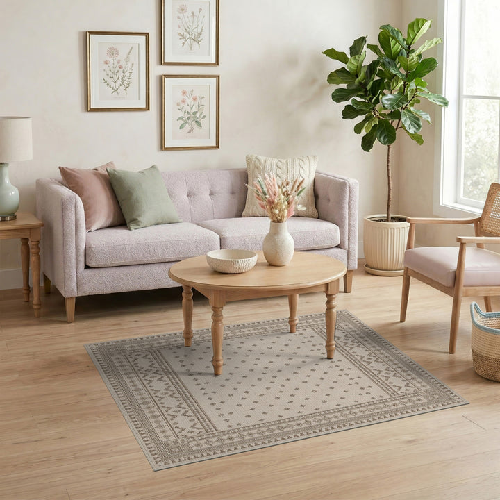 Beige Heritage Tribal Area Rug