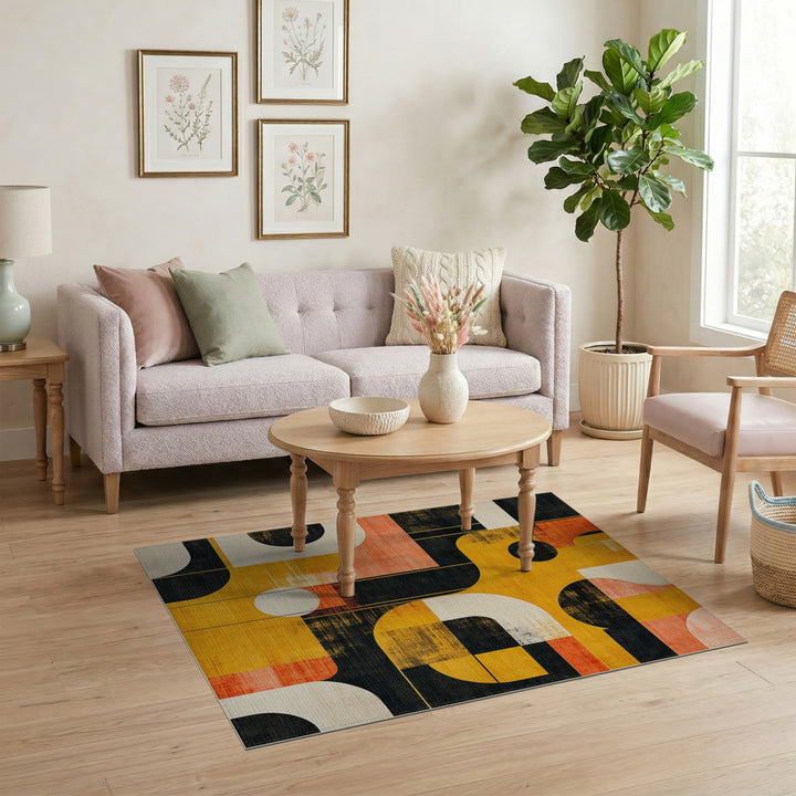 Bold Geometric Multi-Color Area Rug