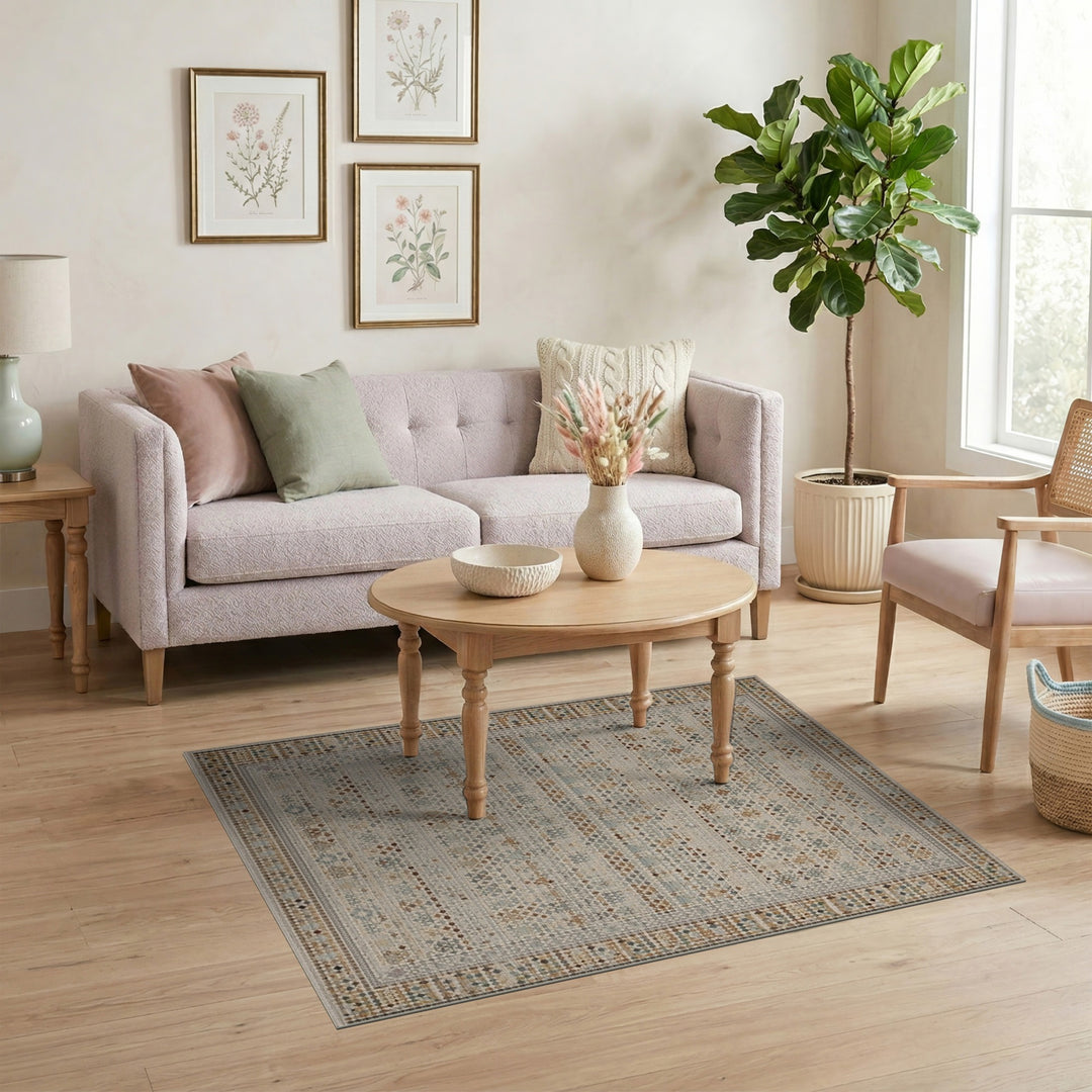 Beige Southwestern Geometric Area Rug