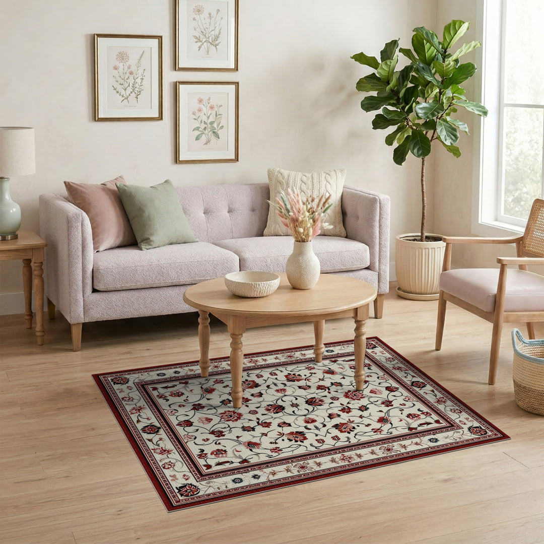 Red Floral Traditional Persian Rug
