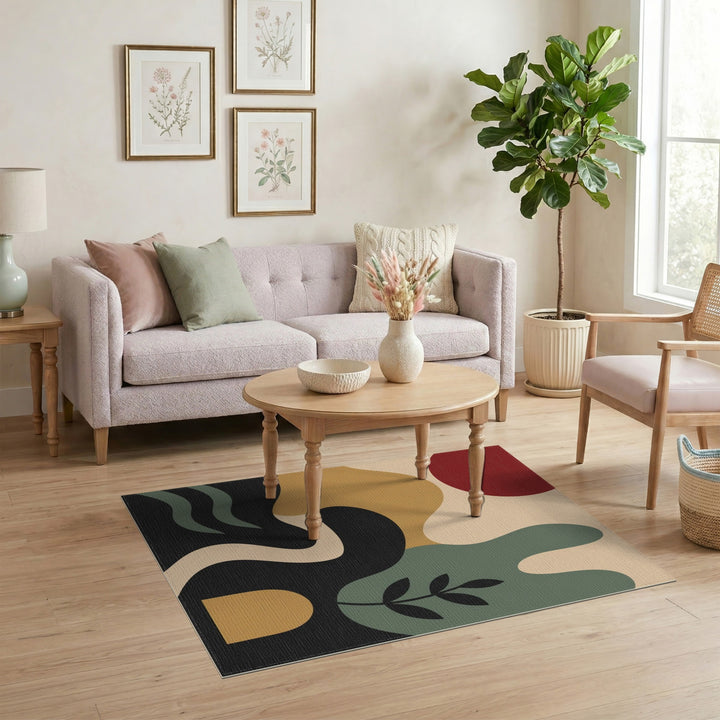 Abstract Multi-Color Organic Area Rug