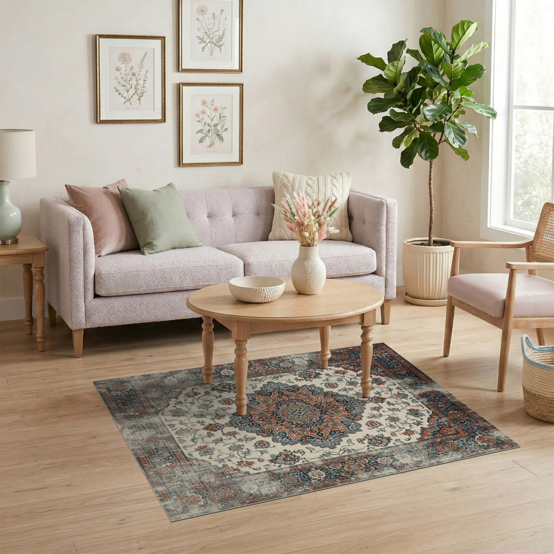 Distressed Multi-Color Persian Area Rug