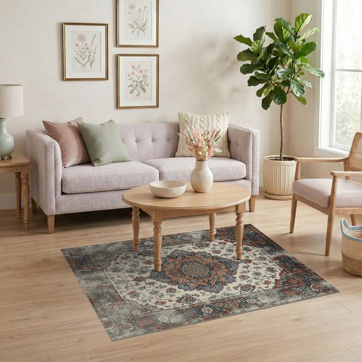Distressed Multi-Color Persian Area Rug