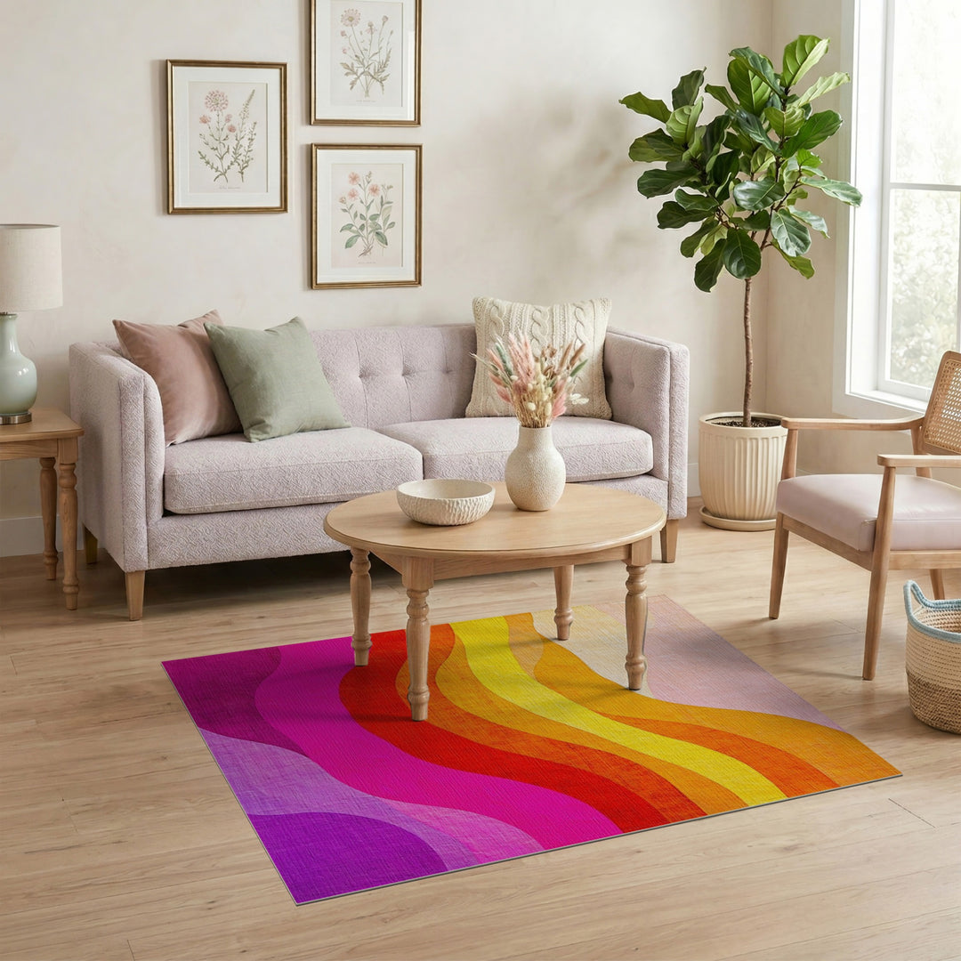 Vibrant Wave Multi-Color Area Rug