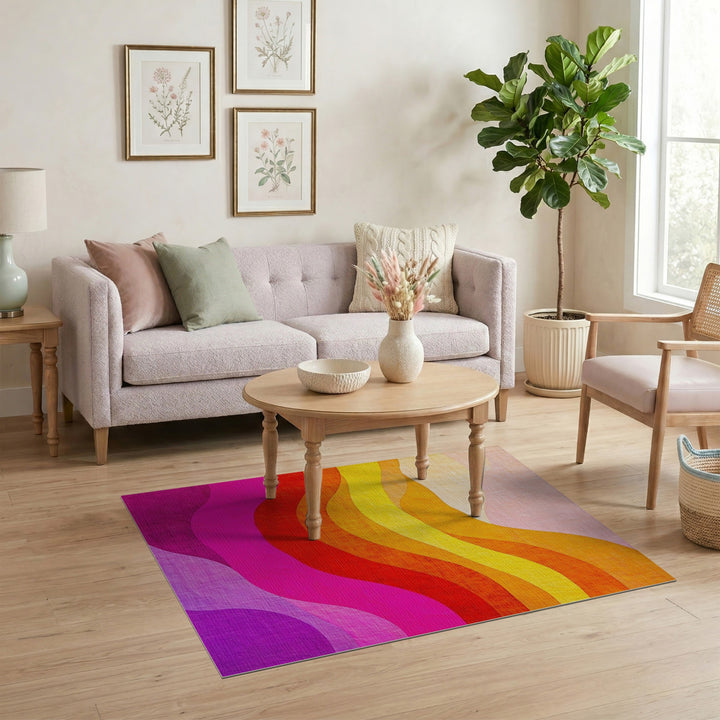 Vibrant Wave Multi-Color Area Rug