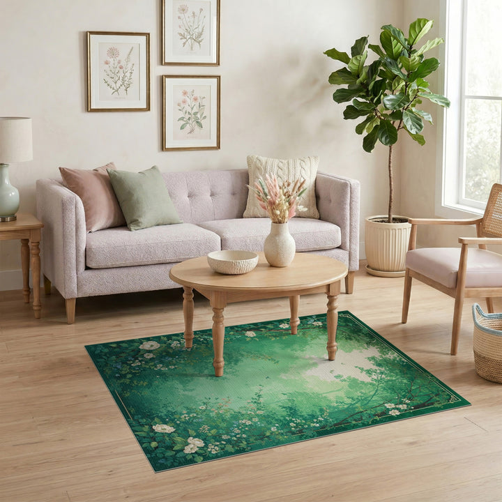 Verdant Forest Floral Vintage Area Rug