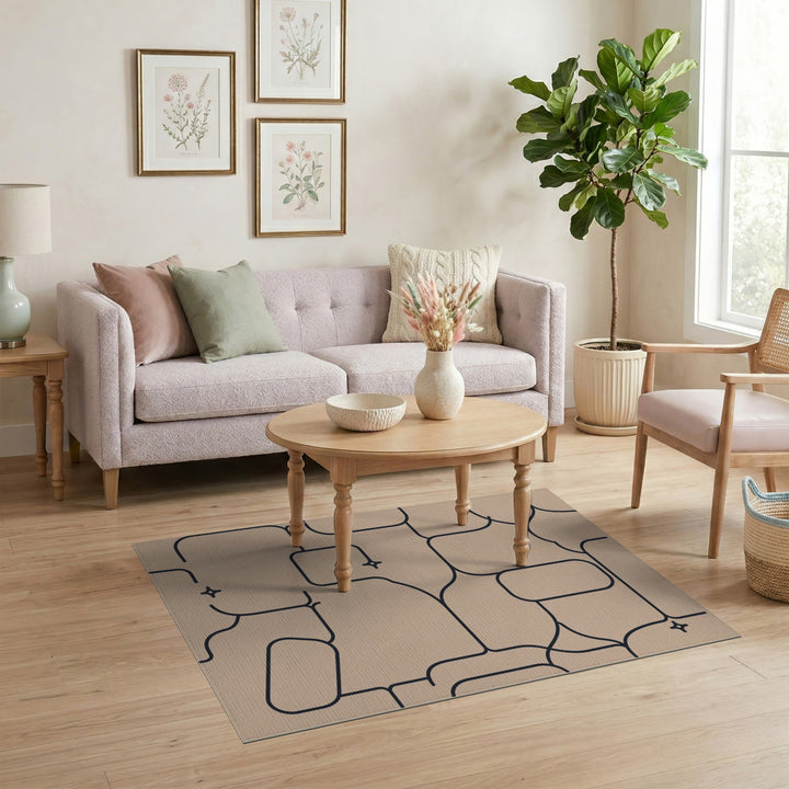 Abstract Area Organic Beige Abstract Organic Area Rug