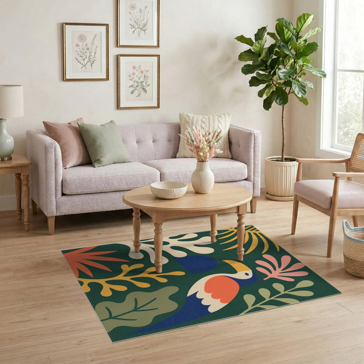 Vibrant Toucan Abstract Area Rug
