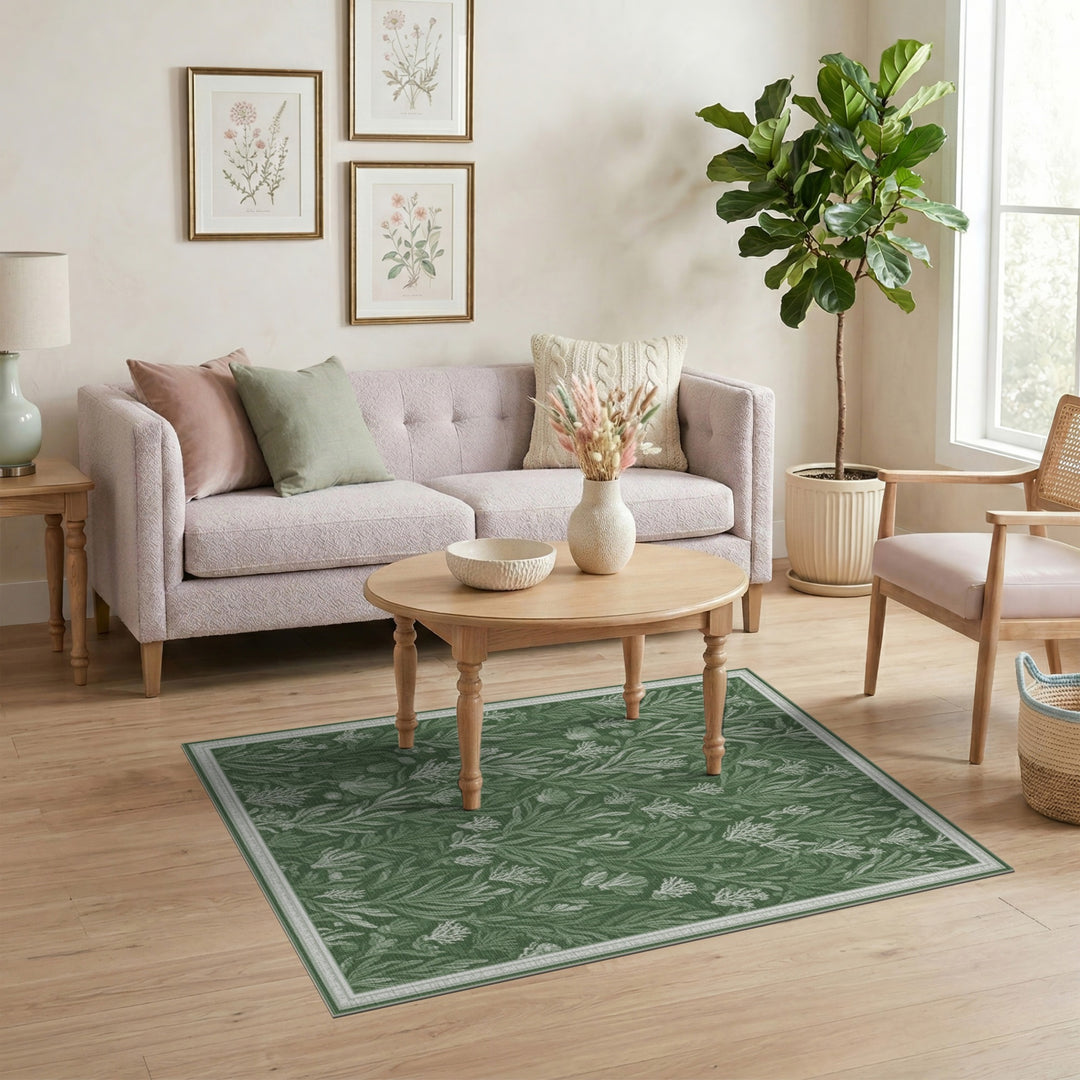 Green Coastal Seaweed Area Rug