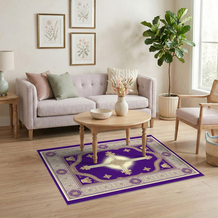 Purple Royal Cross Area Rug