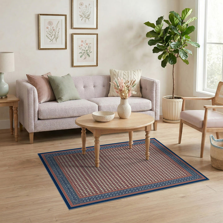 Multi-color and Patterns Navy Blue Geometric Dot Area Rug