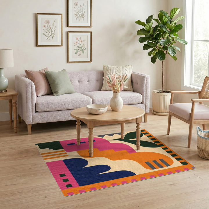 Multi-color and Patterns Bold Abstract Multi-Color Area Rug