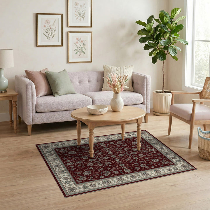 Red Floral Persian Area Rug