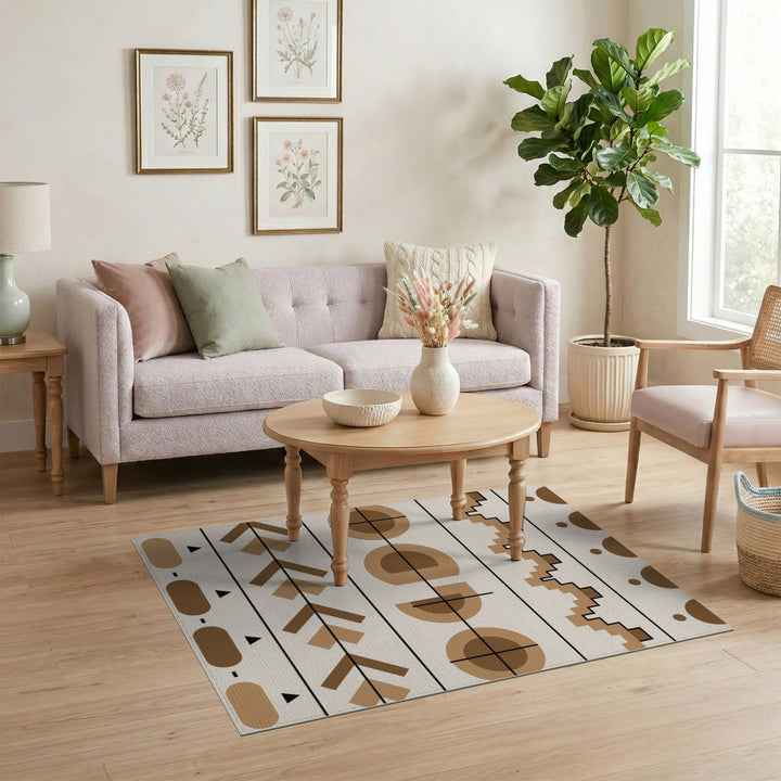 Brown Geometric Area Rug