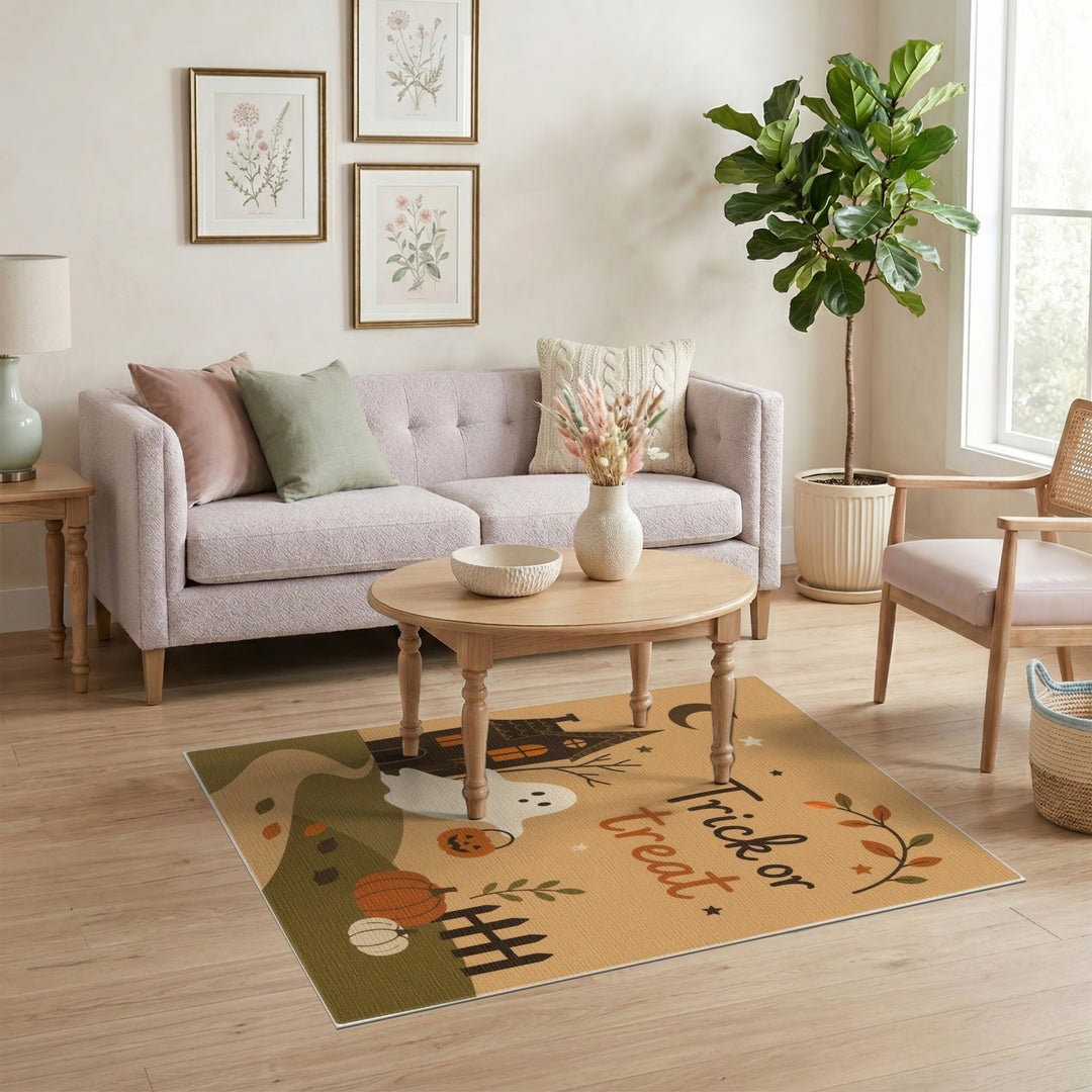 Trick or Treat Ghost Halloween Area Rug