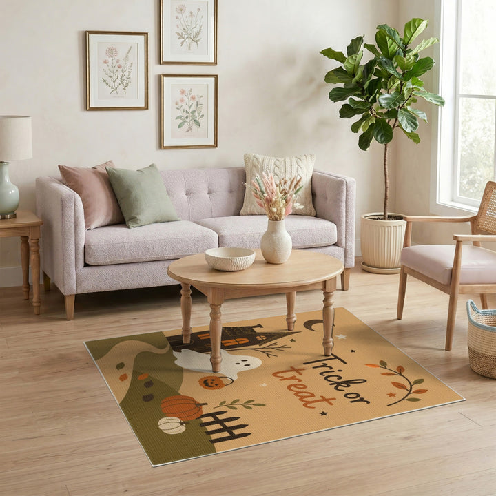 Trick or Treat Ghost Halloween Area Rug