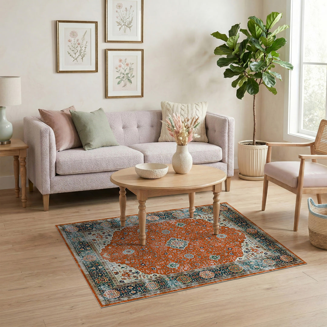 Red Persian Medallion Area Rug