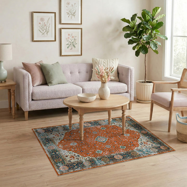 Red Persian Medallion Area Rug