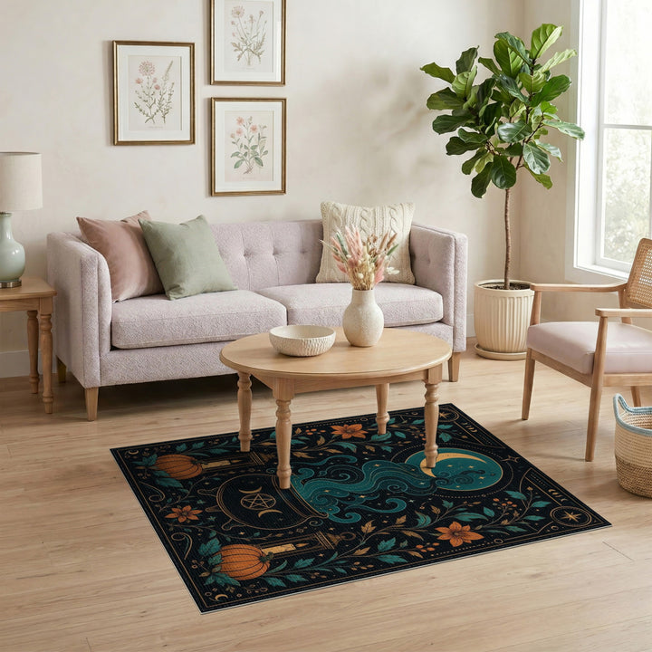 Mystic Cauldron Moon Washable Area Rug