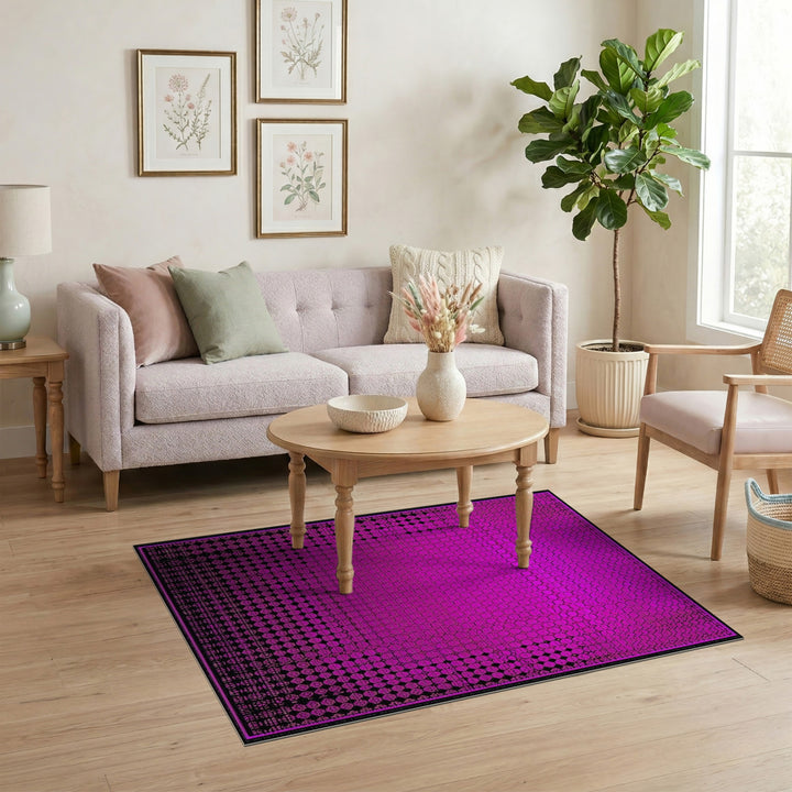 Pink Hexagon Geometric Area Rug