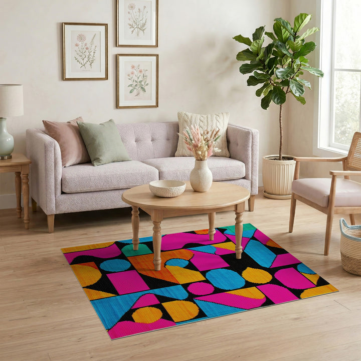 Geometric Modern Vivid Geometric Multi-Color Area Rug