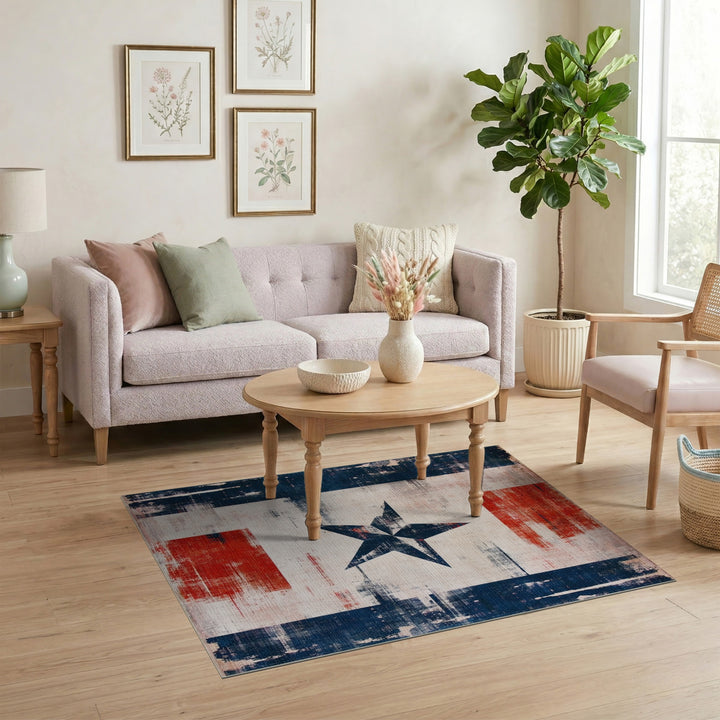 Distressed Star Area Rug
