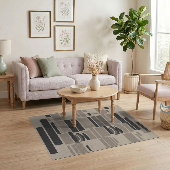 Modern Geometric Beige Area Rug
