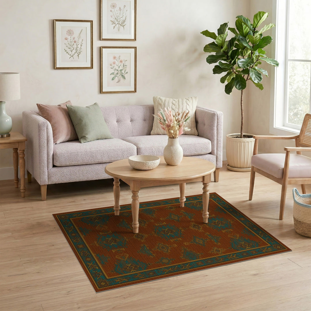 Southwestern Orange Geometric Area Rug
