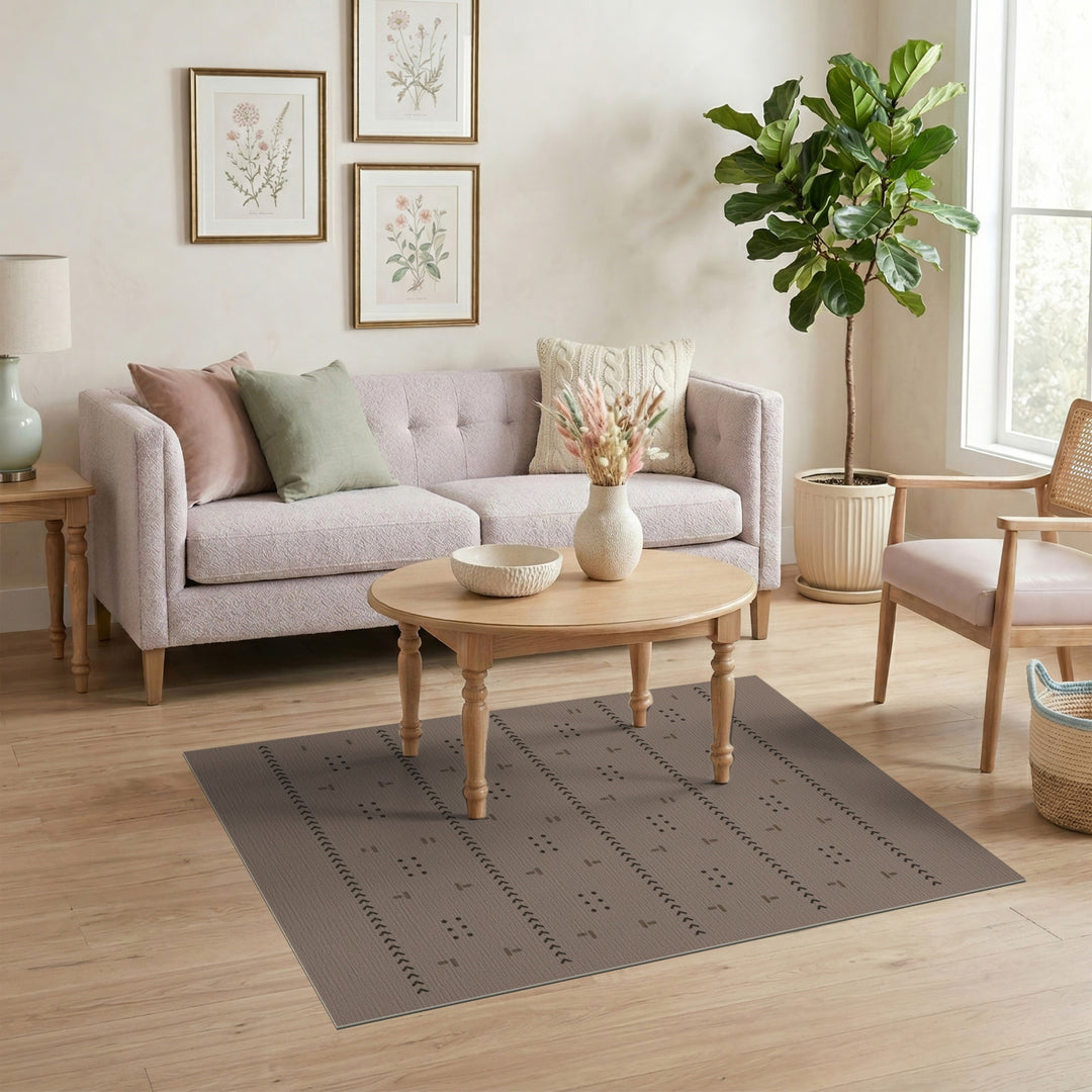 Brown Geometric Dot Area Rug