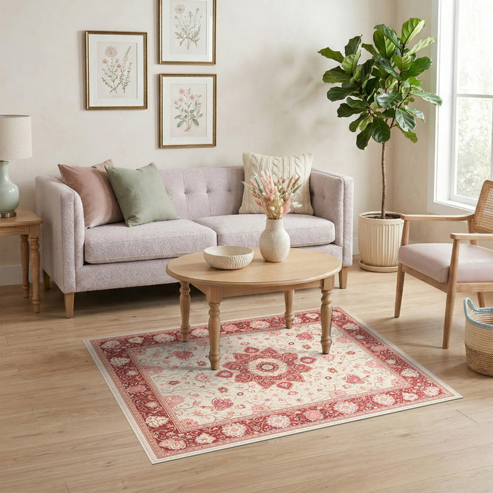 Floral Medallion Red Floral Medallion Persian Area Rug