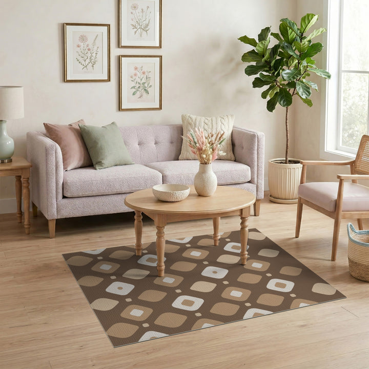 Brown Geometric Diamond Geometric Modern Area Rug
