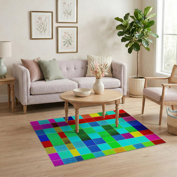 Vibrant Geometric Multi-Color Area Rug