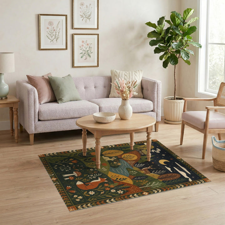 Enchanted Woodland Night Area Rug