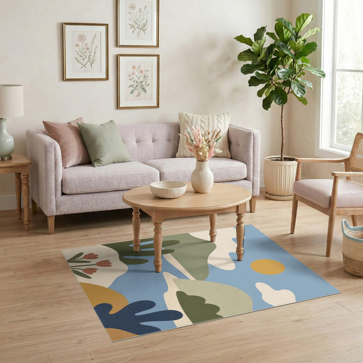 Blue Hills Abstract Landscape Area Rug