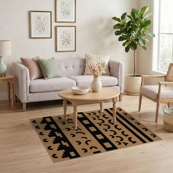 Brown Geometric Arch Area Rug