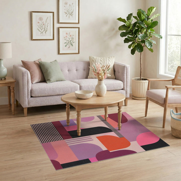 Vibrant Geometric Multi-Color Area Rug