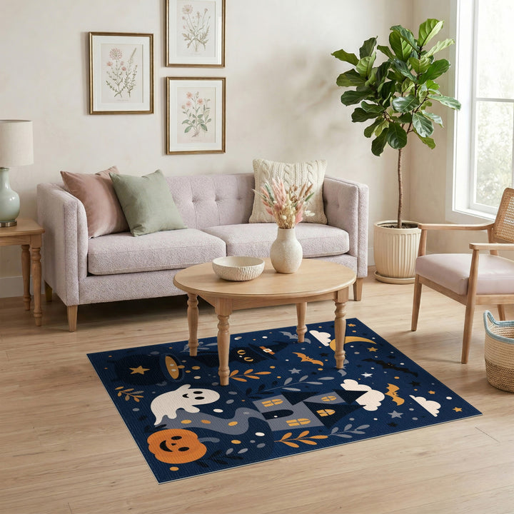 Halloween Witch Cat Area Rug