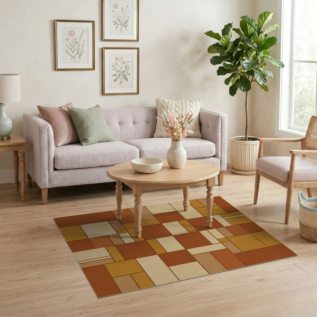 Geometric Brown Area Rug