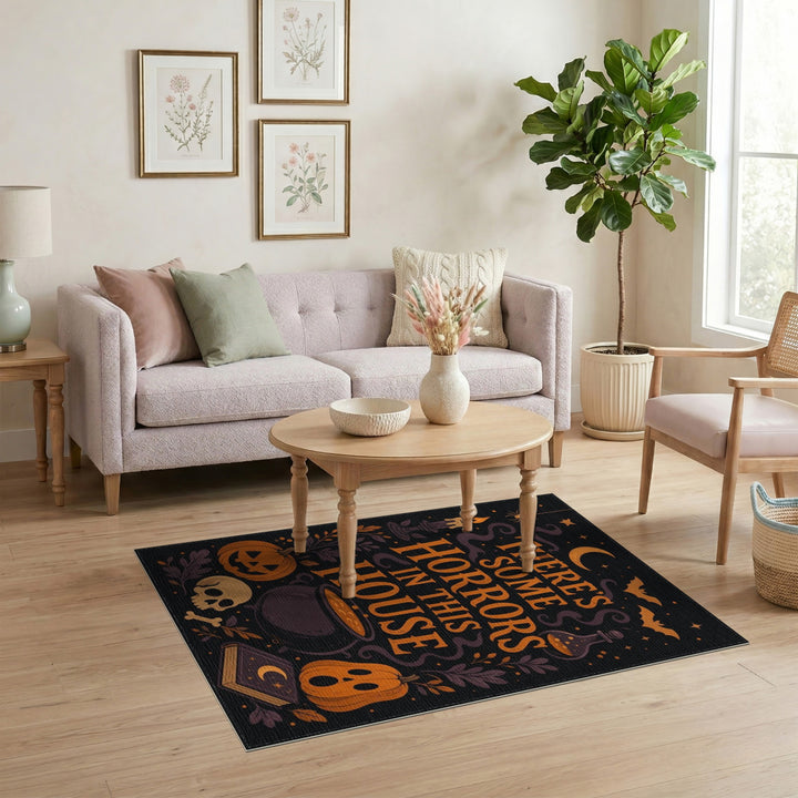 Horrors In This House Halloween Area Rug