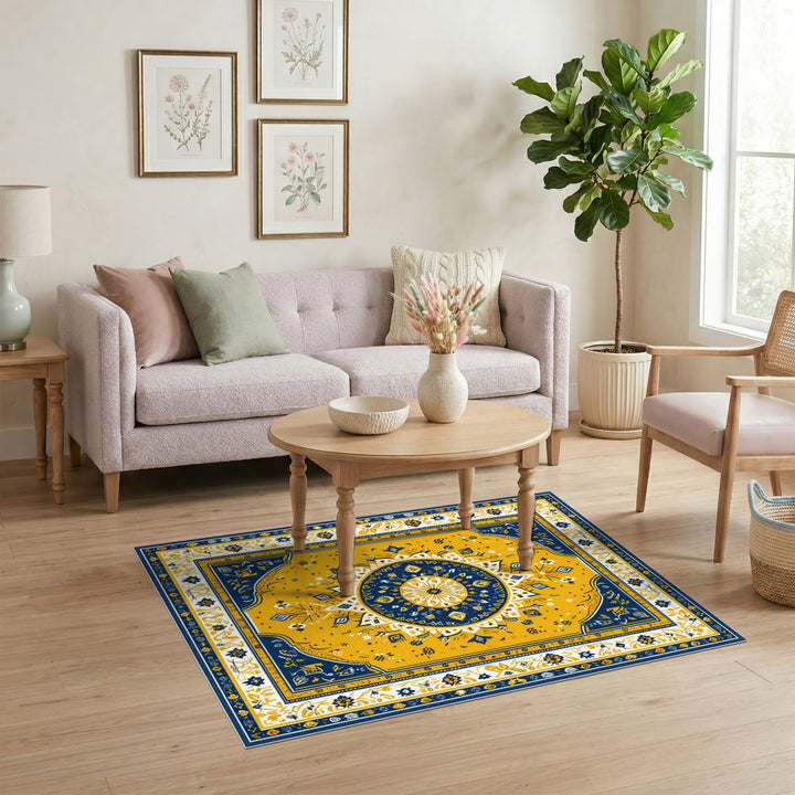 Yellow Heritage Medallion Area Rug