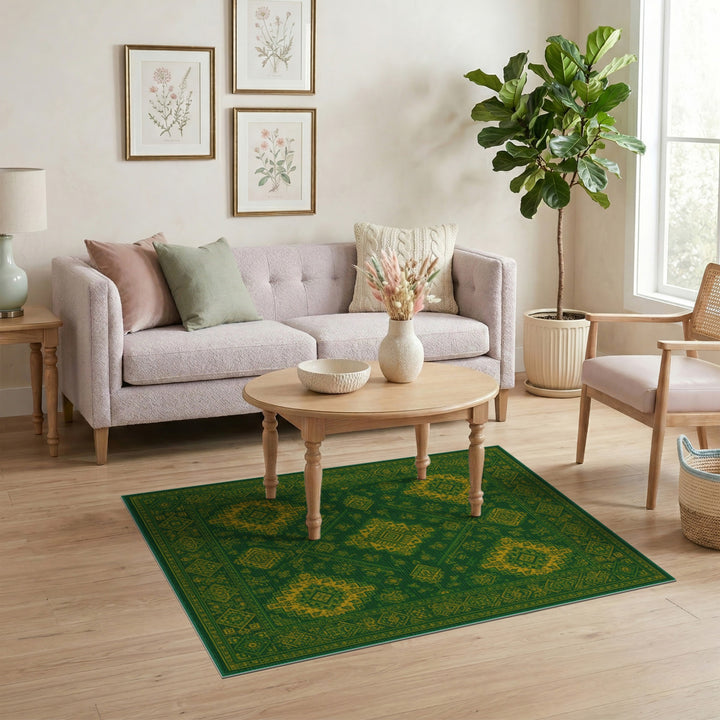 Green Heritage Tribal Area Rug