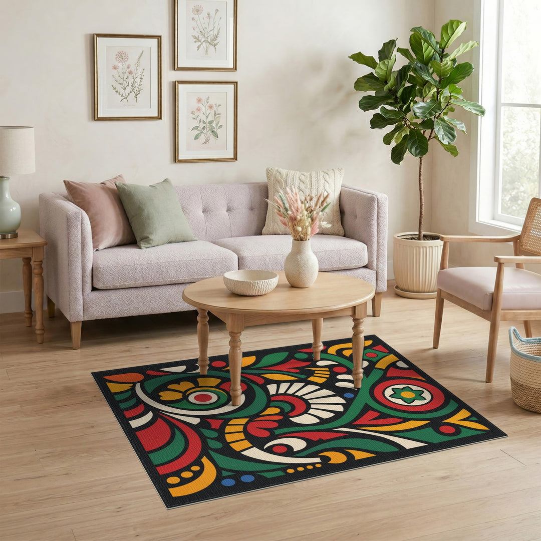 Vibrant Multi-Color Abstract Area Rug